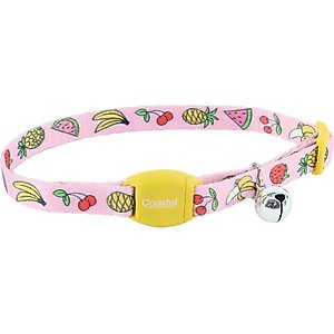 Safe Cat Adjustable Breakaway Magnetic Buckle Cat Collar, 8 to 12-in neck, 3/8-in wide, Fruit Salad