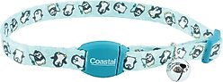 Safe Cat Adjustable Breakaway Magnetic Buckle Cat Collar, 8 to 12-in neck, 3/8-in wide, Smile Wave