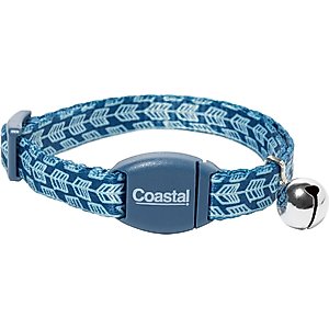 Safe Cat Adjustable Breakaway Magnetic Buckle Cat Collar, Grey Silver Arrows