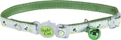 Safe Cat Glow In The Dark Adjustable Breakaway Cat Collar, Lime Skulls