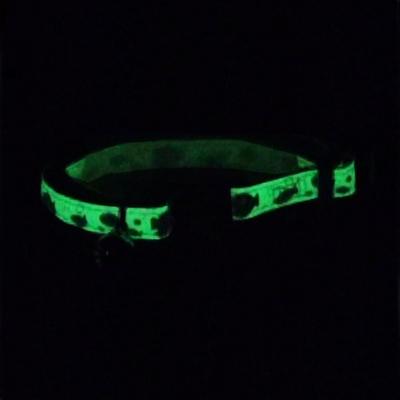 Show full view: Safe Cat Glow In The Dark Adjustable Breakaway Cat Collar, Lime Skulls slide 3 of 6