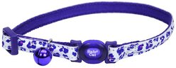Safe Cat Glow In The Dark Adjustable Breakaway Cat Collar, Purple Leopard