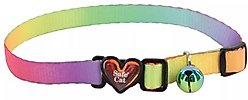 Safe Cat Heartbreaker Adjustable Breakaway Cat Collar, Pastel Rainbow