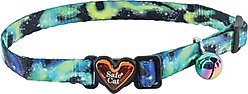 Safe Cat Heartbreaker Adjustable Breakaway Heart Buckle Cat Collar, 8 to 12-in neck, 3/8-in wide, Galaxy Nirvana