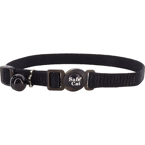 FRISCO Nylon Breakaway Cat Collar with Bell, Black, to 12-in