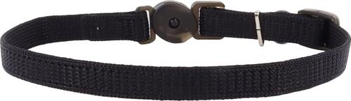 Show full view: Safe Cat Snag-Proof Polyester Breakaway Cat Collar with Bell, Black, 8 to 12-in neck, 3/8-in wide slide 3 of 6
