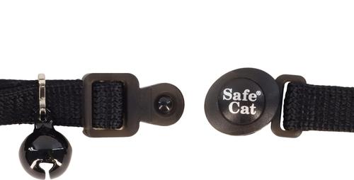 Show full view: Safe Cat Snag-Proof Polyester Breakaway Cat Collar with Bell, Black, 8 to 12-in neck, 3/8-in wide slide 4 of 6