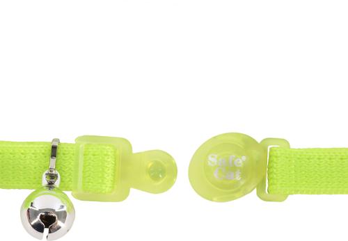 Show full view: Safe Cat Snag-Proof Polyester Breakaway Cat Collar with Bell, Lime, 8 to 12-in neck, 3/8-in wide slide 4 of 7