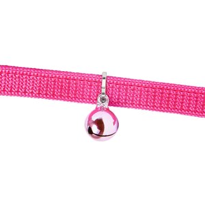 Safe Cat Snag-Proof Polyester Breakaway Cat Collar with Bell, Pink Flamingo
