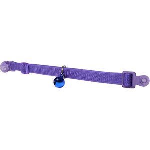 Safe Cat Snag-Proof Polyester Breakaway Cat Collar with Bell, Purple