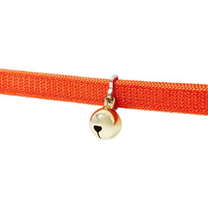 Safe Cat Snag-Proof Polyester Breakaway Cat Collar with Bell, Sunset Orange