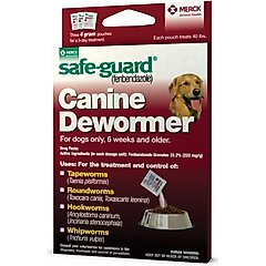 Safe-Guard Dewormer for Hookworms, Roundworms, Tapeworms & Whipworms for Large Breed Dogs, 3 day treatment