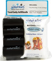 SafePaws Sanitizing & Dog Grooming Travel Caddy Refill Bundle, 20 count