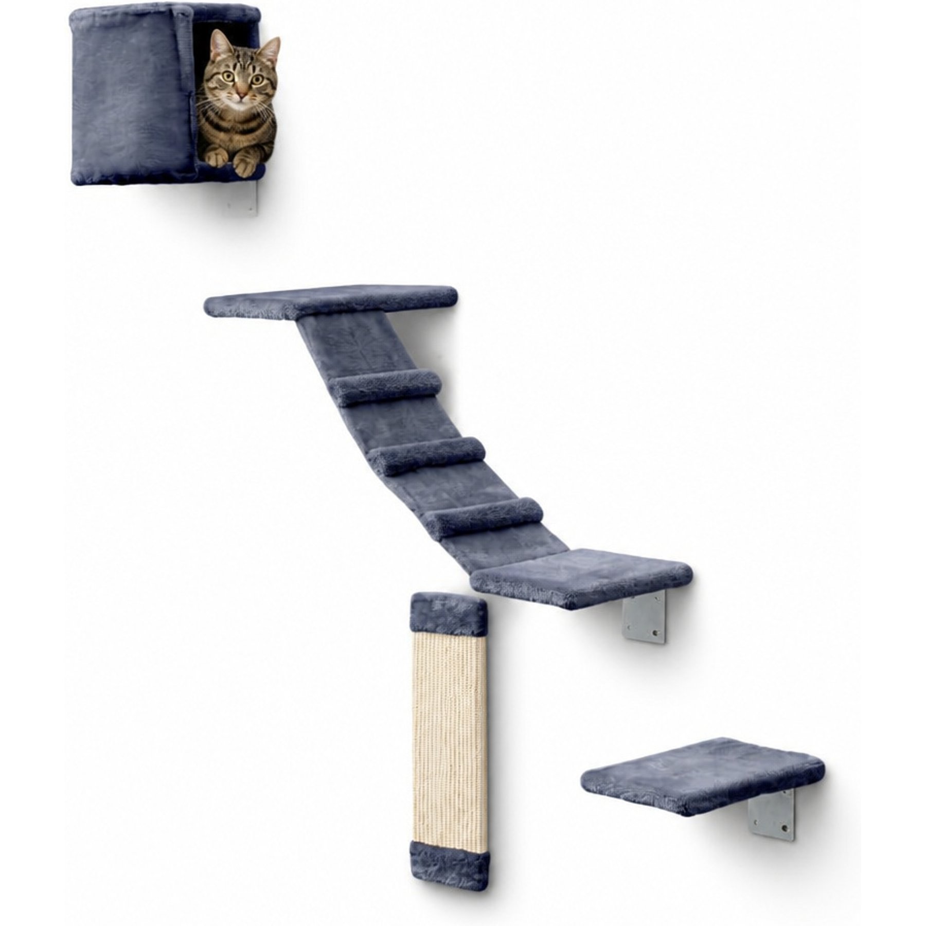 Sam's Pets Addison Wall Climber Wall Mounted Cat Tree, Grey