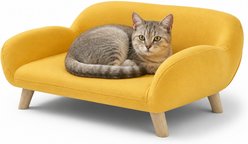 Sam's Pets Akkeri Plush Dog Couch, Yellow