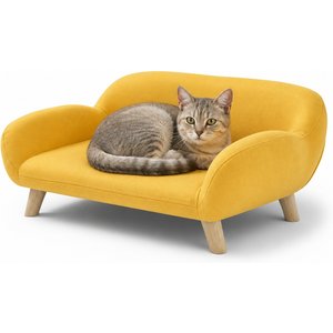 FAIRELA Hemp Mat Lounge Chair Dog & Cat Bed with Pink Cozy Blanket