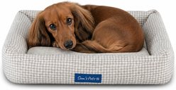 Sam's Pets Arlo Bolster Plaid Dog Bed, Brown, Medium