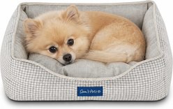 Sam's Pets Arlo Plaid Dog Bed, Brown, X-Small