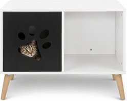 Sam's Pets Convertible 22-in Cat Tree End Table, Black & White
