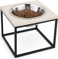 Sam's Pets Dan Single Wood & Stainless Steel Dog Bowl, Small