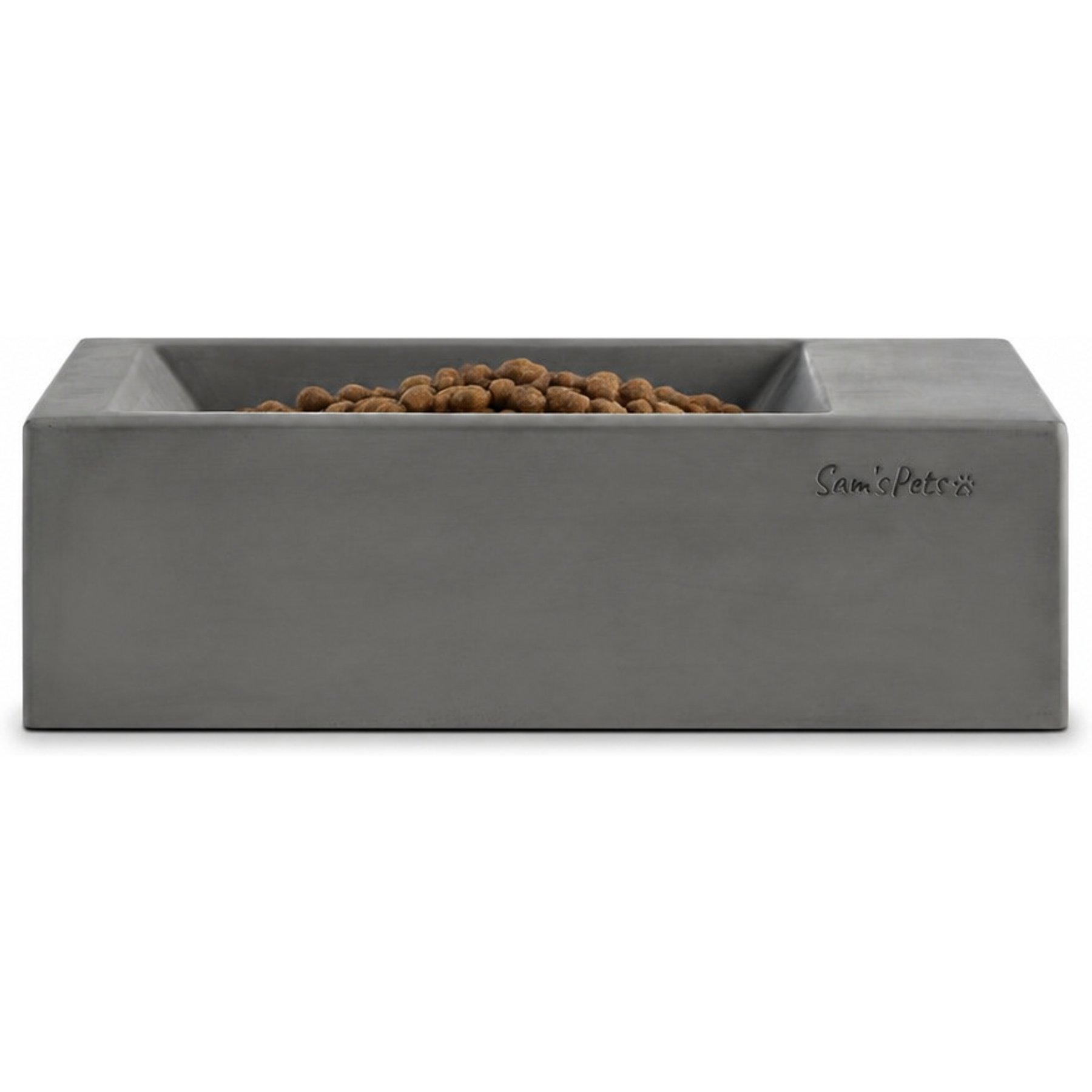 Sam's Pets Duke Non-skid Stone Dog Bowl, Grey, 30-oz
