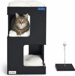 Sam's Pets Escher 23.5-in Faux Fur Cat Tree & Condo, Black