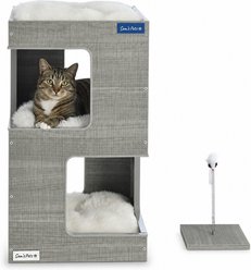 Sam's Pets Escher 23.5-in Faux Fur Cat Tree & Condo, Grey