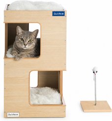 Sam's Pets Escher 23.5-in Faux Fur Cat Tree & Condo, White slide 1 of 9