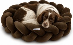Sam's Pets Ivy Bolster Dog & Cat Bed, Brown, Medium