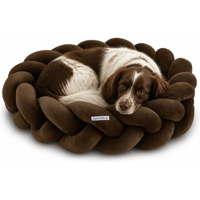 Sam's Pets Sam's Pets Ivy Bolster Dog & Cat Bed, Brown, Medium