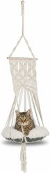 Sam's Pets Lucy Macramé Cat Bed, White, Small/Medium