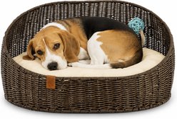 Sam's Pets Luna Bolster Dog & Cat Bed, 23-in, Brown Oak