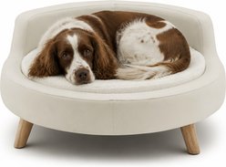 Sam's Pets Milo Elevated Dog & Cat Bed, Ivory, Large
