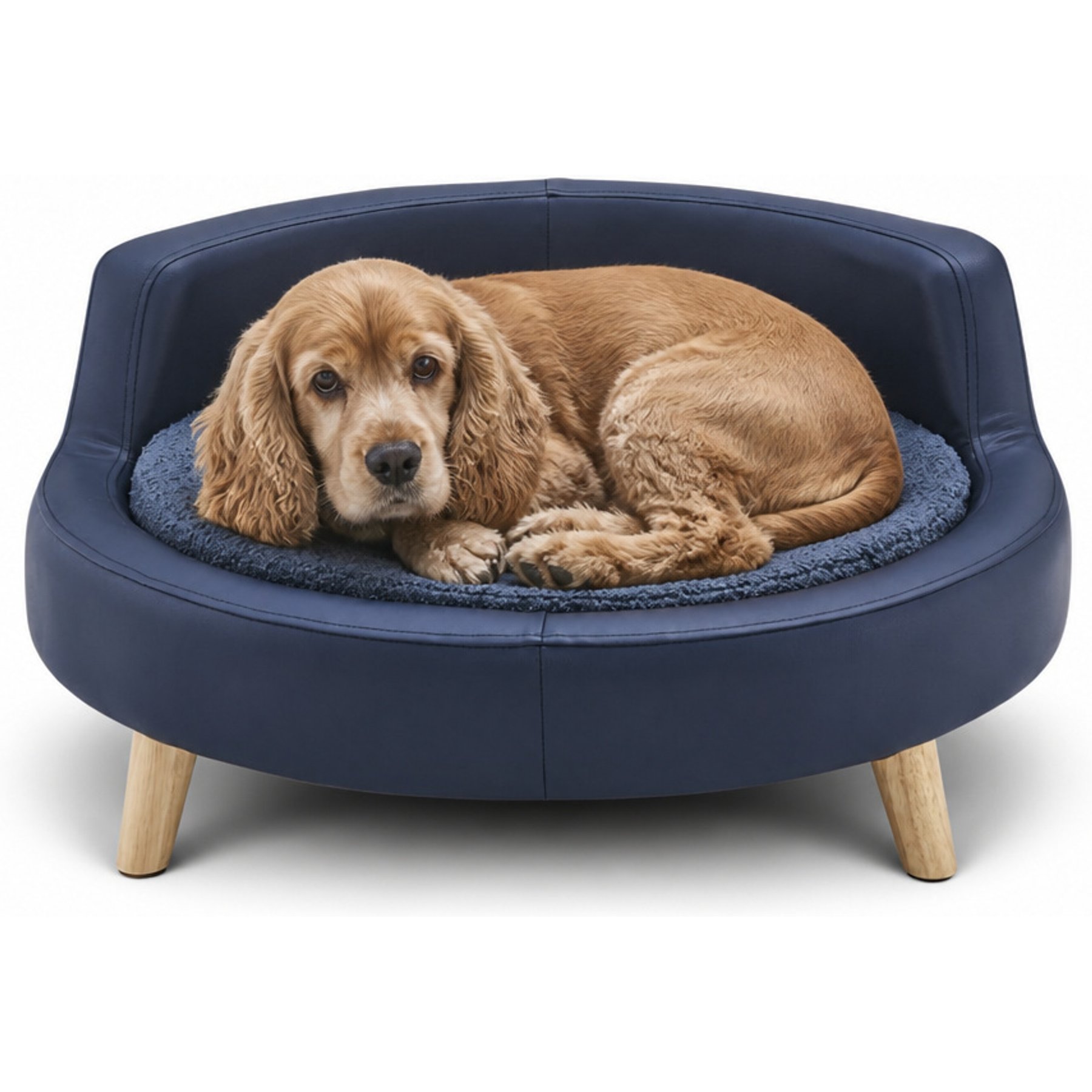 Sam's Pets Milo Elevated Dog & Cat Bed, Navy, Large
