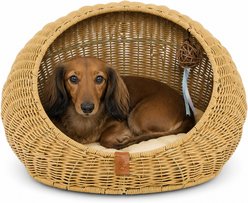 Sam's Pets Nala Bolster Dog & Cat Bed, 20-in, Beige