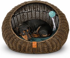 Sam's Pets Nala Bolster Dog & Cat Bed, 20-in, Brown Oak slide 1 of 9