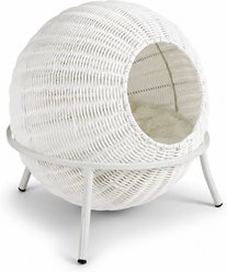 Sam's Pets Nala Wicker Cat Condo, White