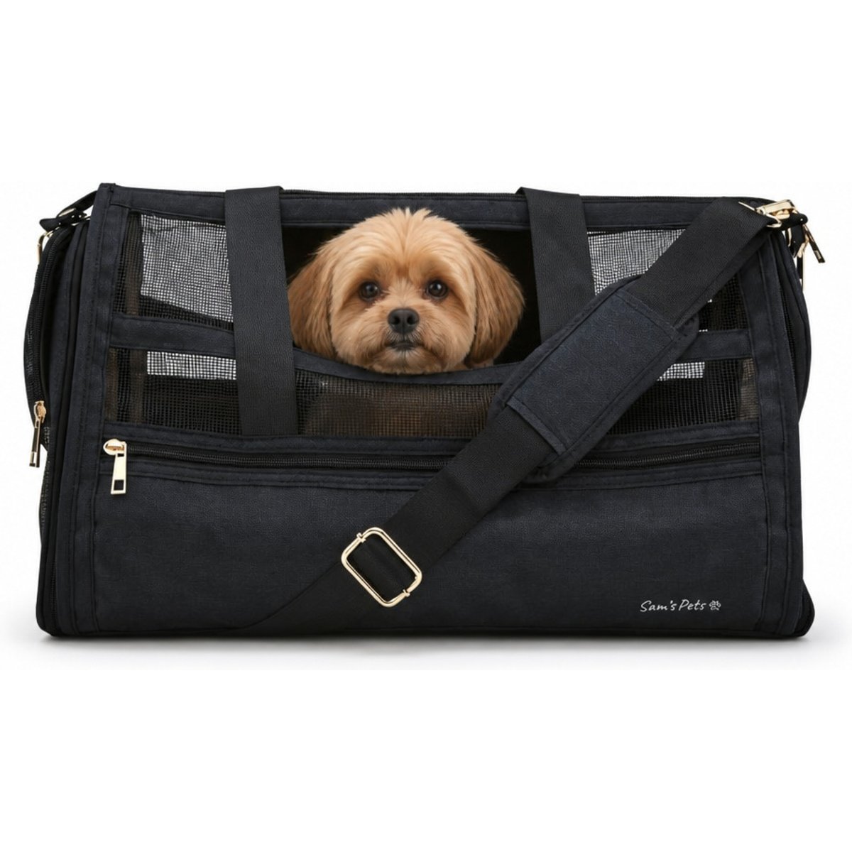 Sam's Pets Scout Dog & Cat Carrier Bag, Black, 19-in