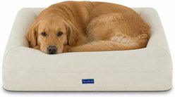 Sam's Pets Scruffy Orthopedic Bolster Dog & Cat Bed, 30-in, Cream, Large