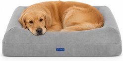 Sam's Pets Scruffy Orthopedic Bolster Dog & Cat Bed, 30-in, Light Gray, Large