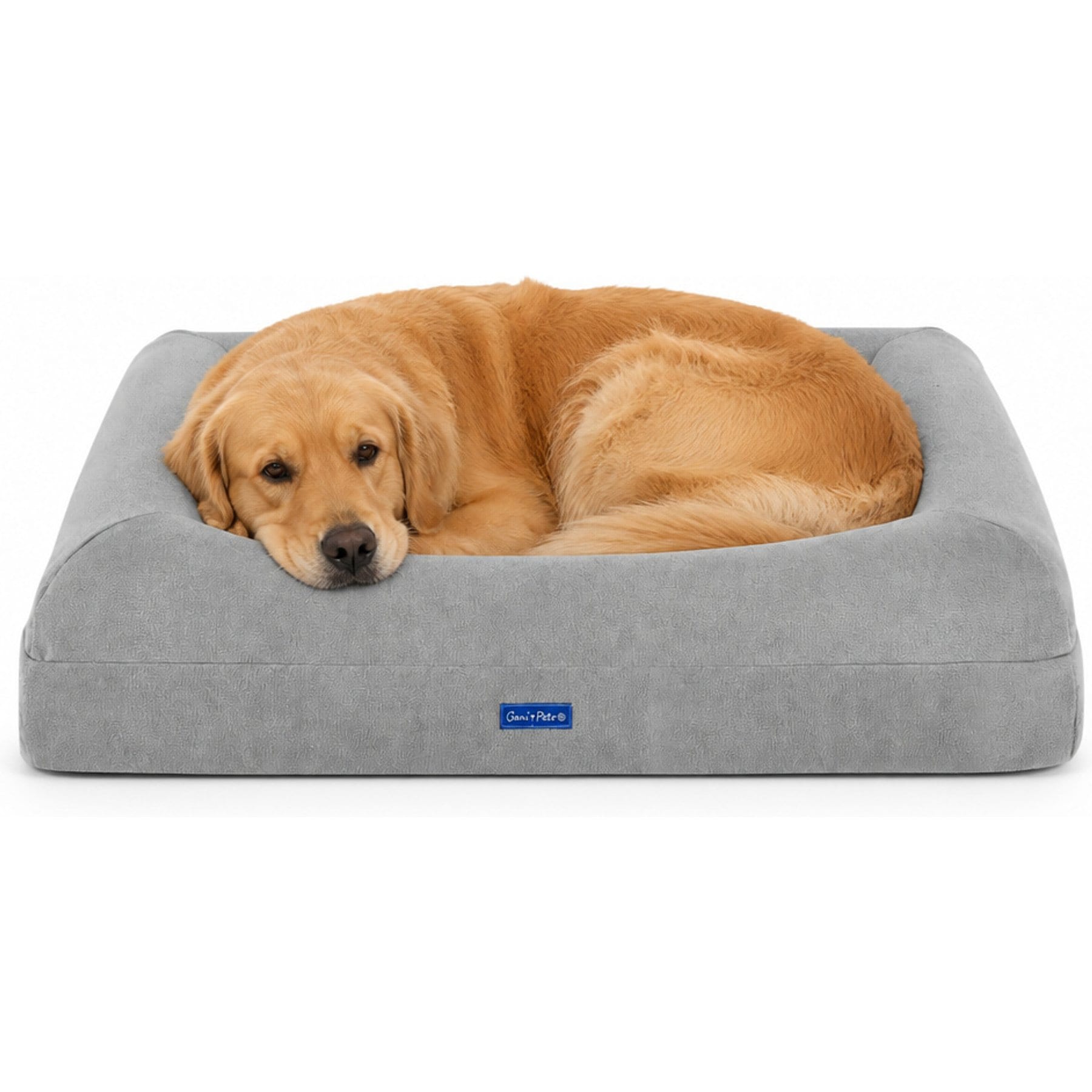 Sam's Pets Sam's Pets Scruffy Orthopedic Bolster Dog & Cat Bed, 30-in, Light Gray, Large