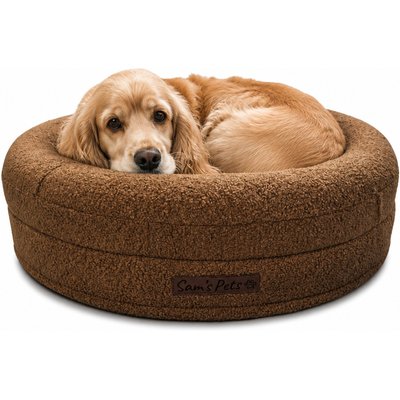 Sam's Pets Sam's Pets Scruffy Round Orthopedic Dog Bed, Brown, Medium: 30-in