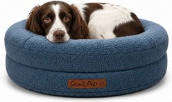 Sam's Pets Scruffy Round Orthopedic Dog Bed, Navy, Medium: 30-in