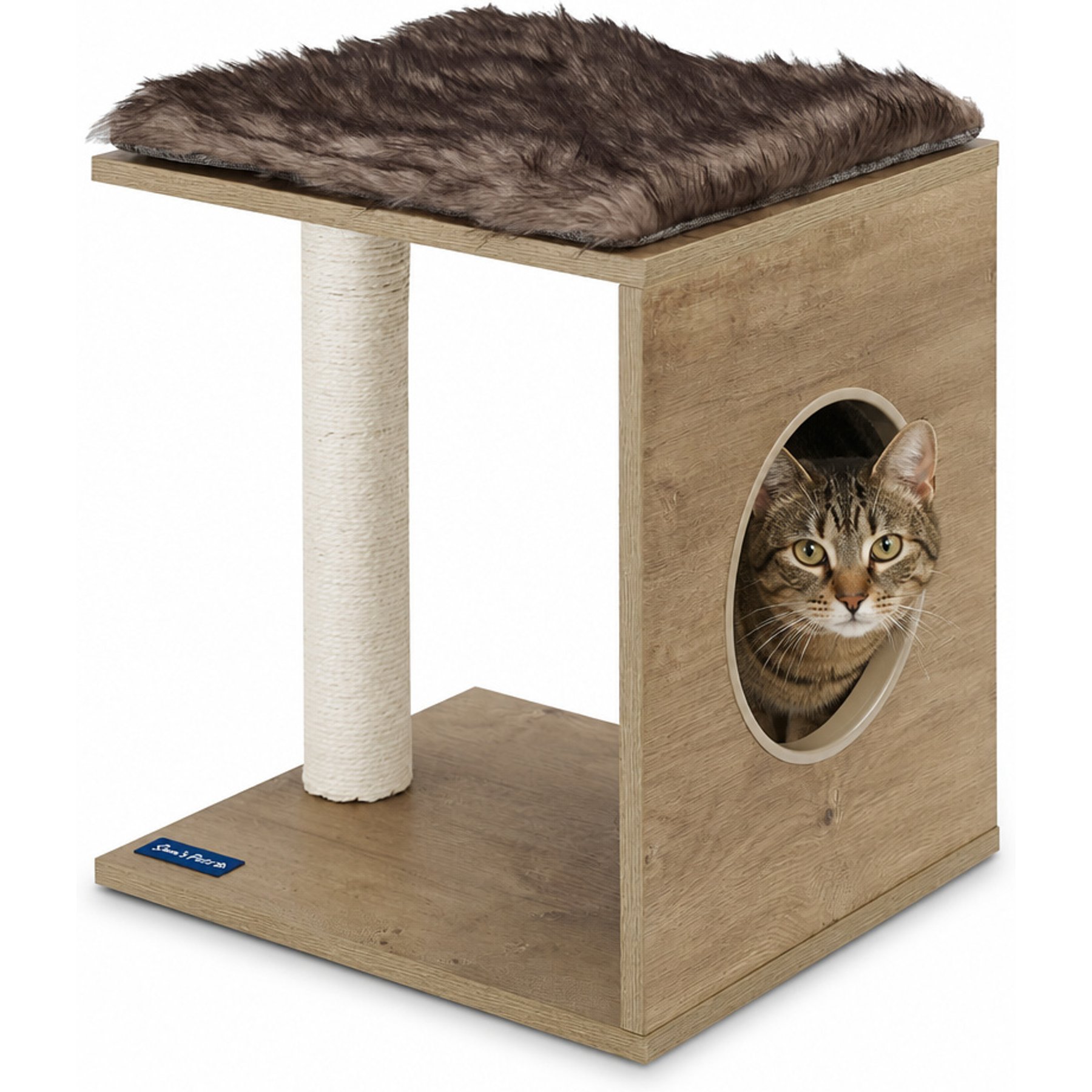 Sam's Pets Sheree 17-in Cat Tree, Light Brown