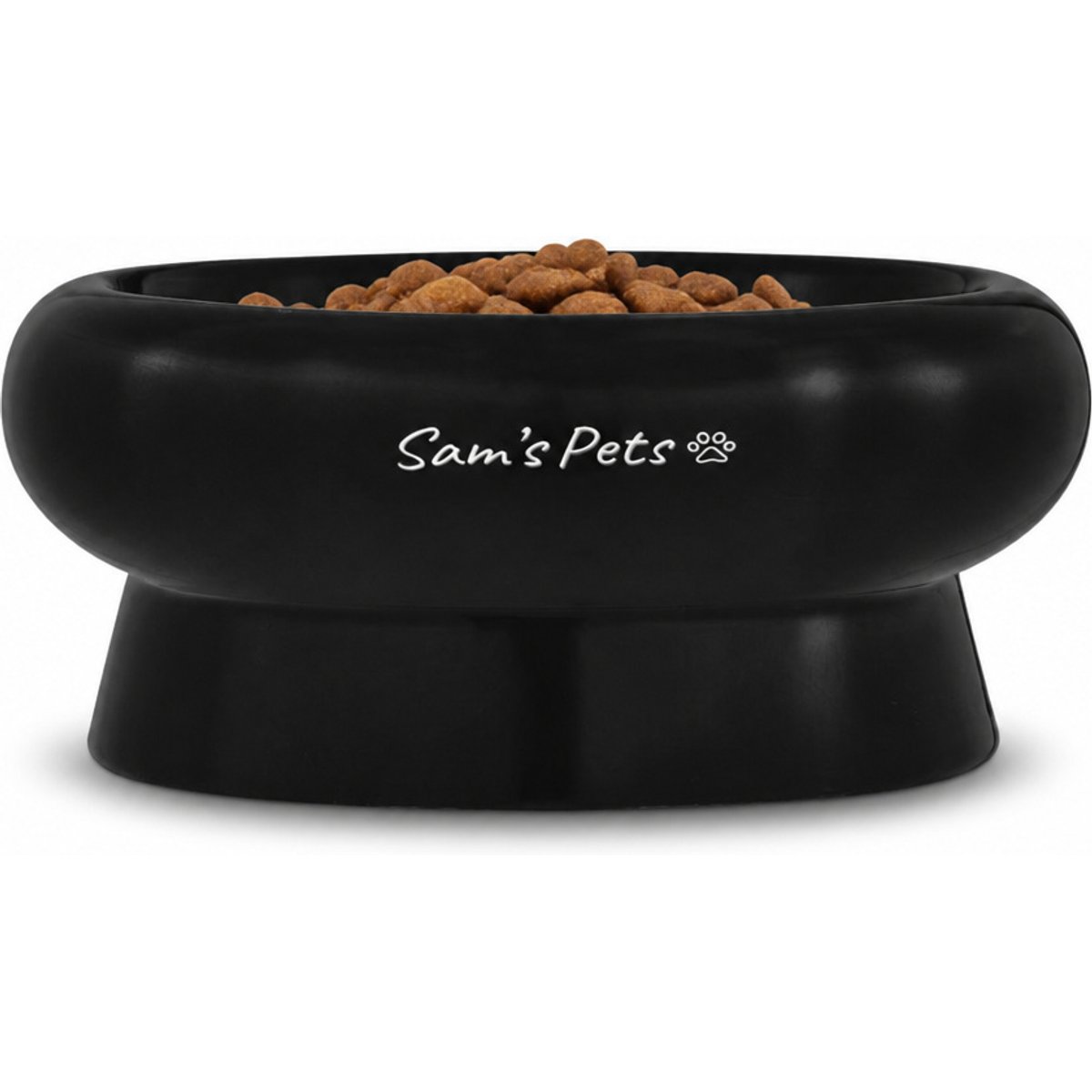 Sam's Pets Short Tulip 2.0 Elevated Dog Bowl, Black, 0.75-cup