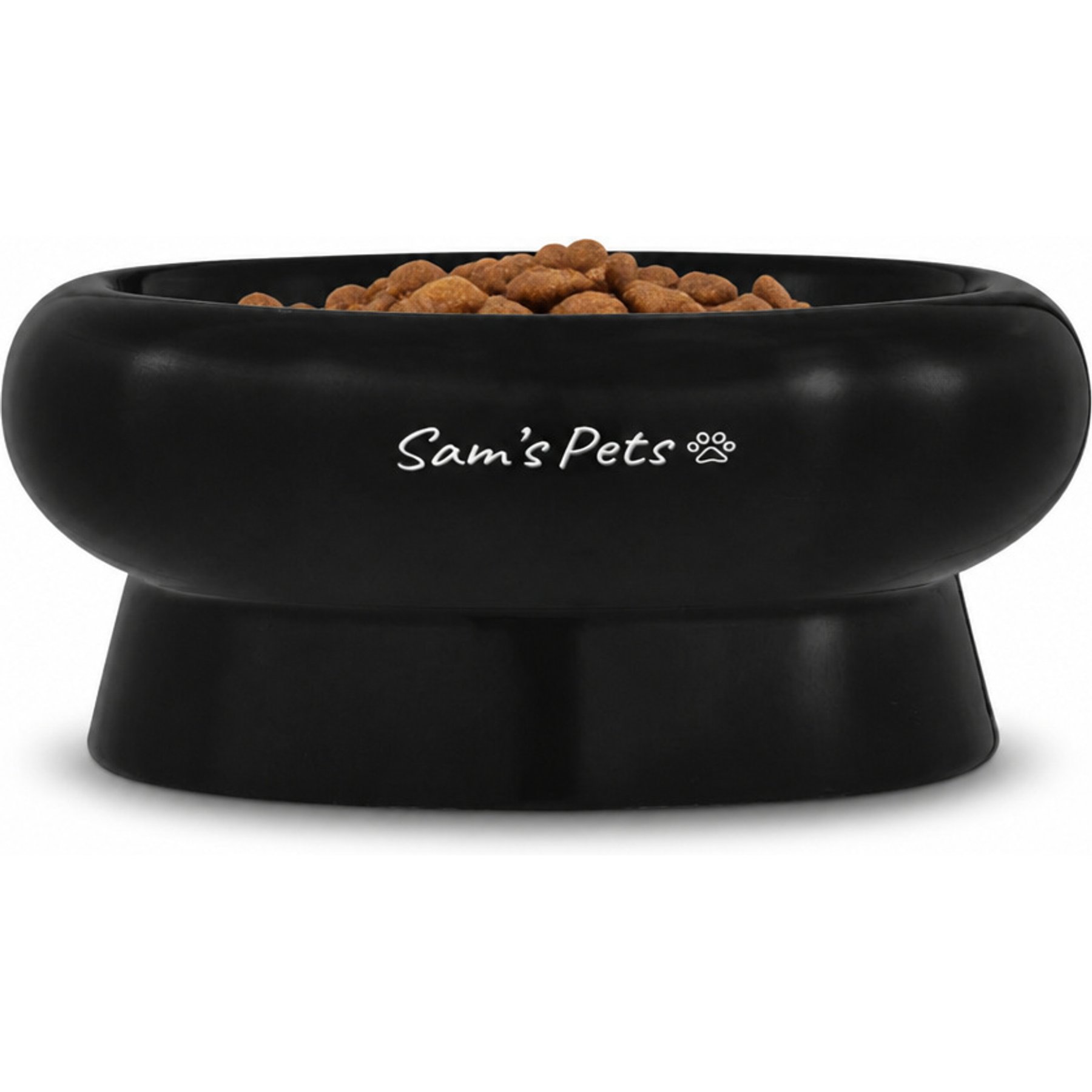 Sam's Pets Short Tulip 2.0 Elevated Dog Bowl, Black, 0.75-cup