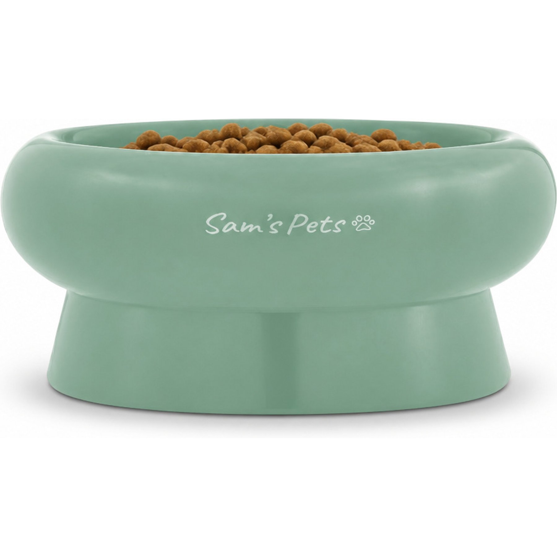 Sam's Pets Short Tulip 2.0 Elevated Dog Bowl, Mint, 0.75-cup