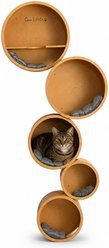 Sam's Pets Simba Circle Haven Wall Mounted Wall Hung Cat Tree, Brown, Medium/Large