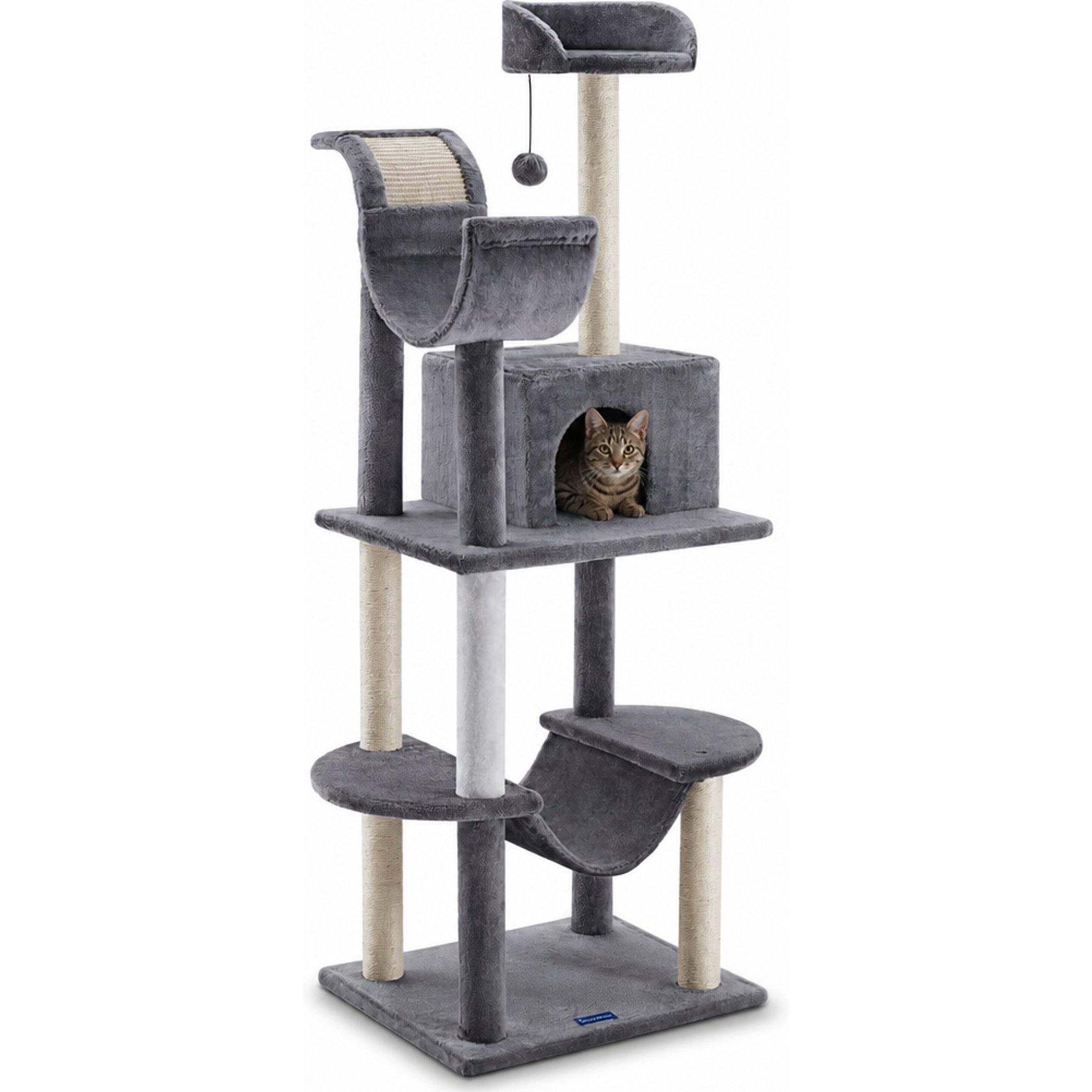 Sam's Pets Submarine 60-in Gray Hard Box Cat Tree, Gray