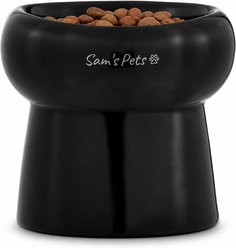 Sam's Pets Tall Tulip 2.0 Elevated Dog Bowl, Black, 0.55-cup